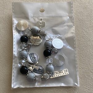 Pur Silver and Black Charm Bracelet